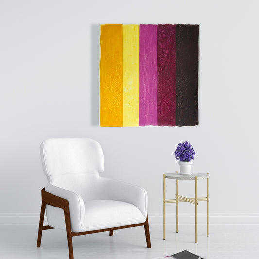 Live Stripes Abstract Yellow Canvas | Home Decor Wall Art