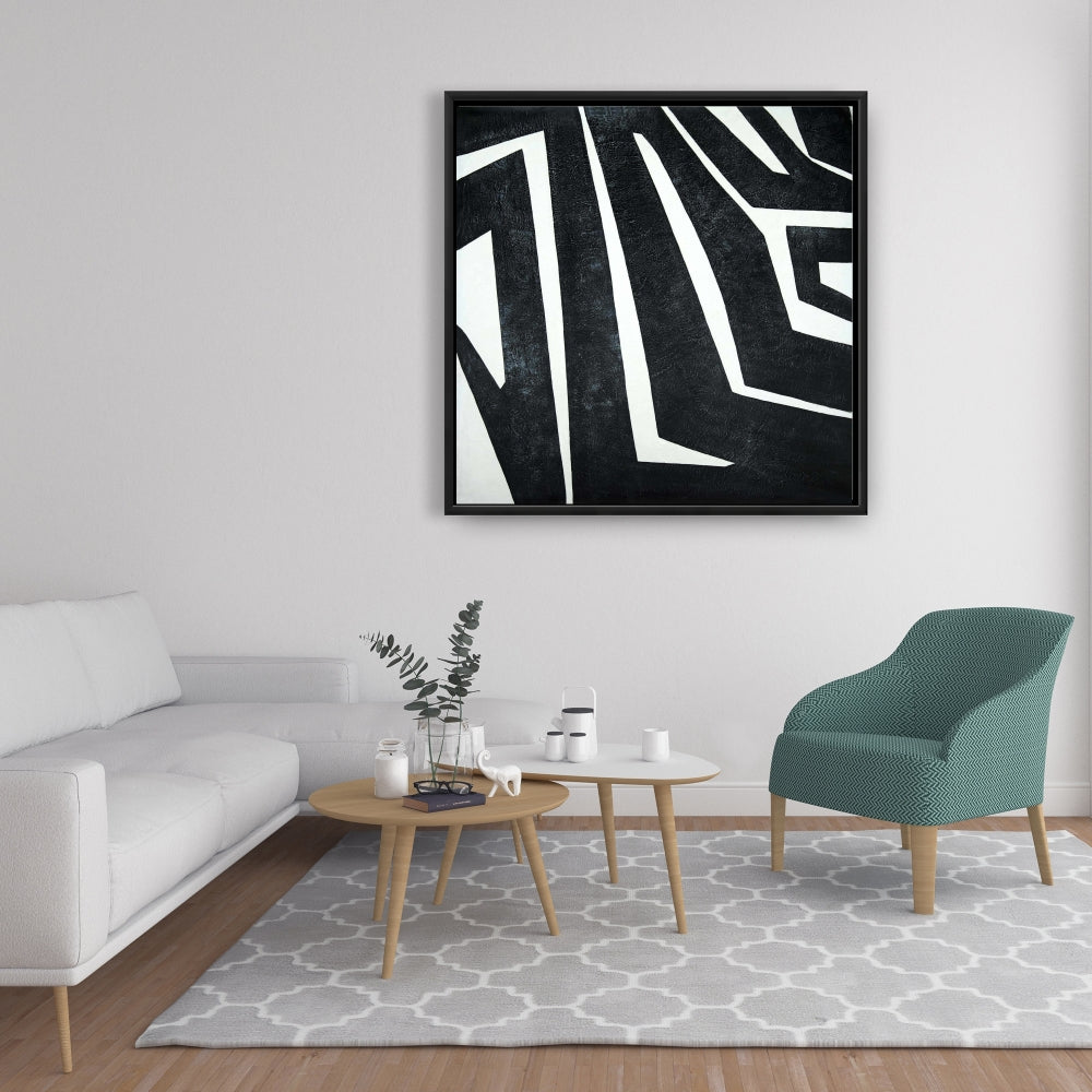 Décoration sur toile encadrée représentant un labyrinthe industriel pour chambre à coucher