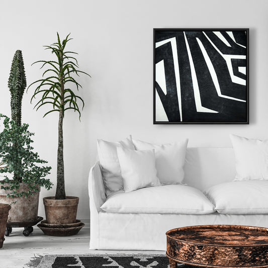 Labyrinth Industrial Bedroom Shapes Framed Canvas Decor