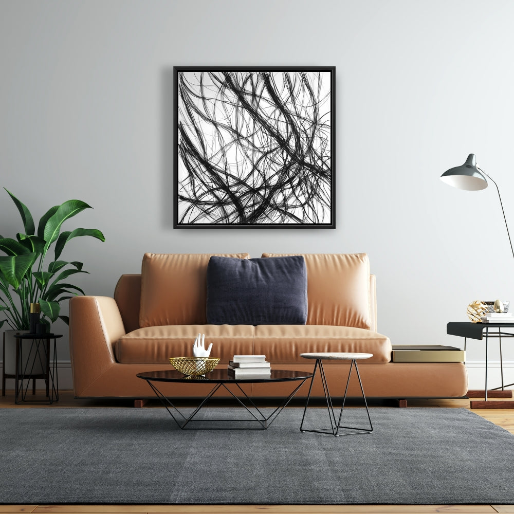 Minimalist Man Cave Decor | White Framed Canvas Connection