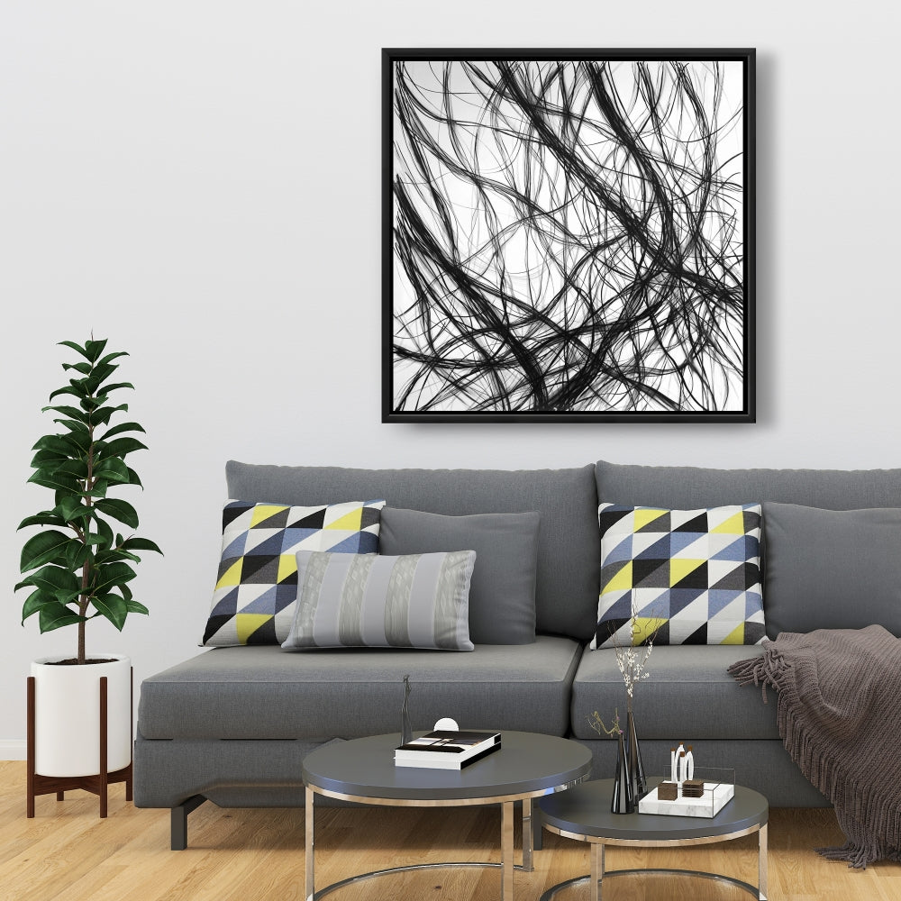 Minimalist Man Cave Decor | White Framed Canvas Connection