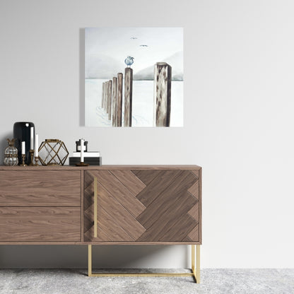 Coastal Blue Seagull Canvas - Marina Home Decor Wall Art