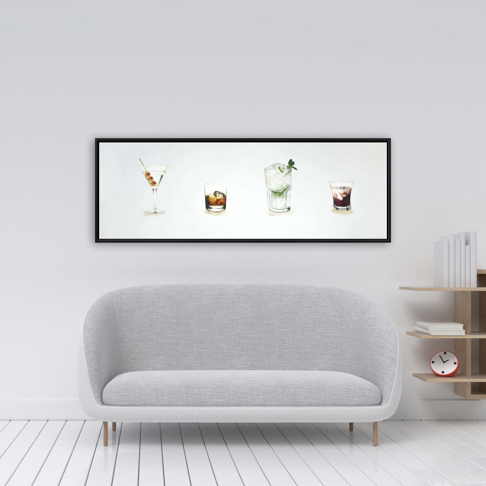 Toile Gastronomie Beige Cocktails - Décoration murale élégante