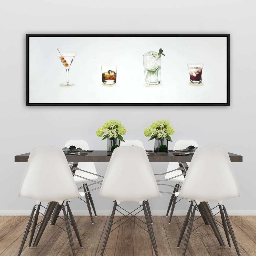 Toile Gastronomie Beige Cocktails - Décoration murale élégante