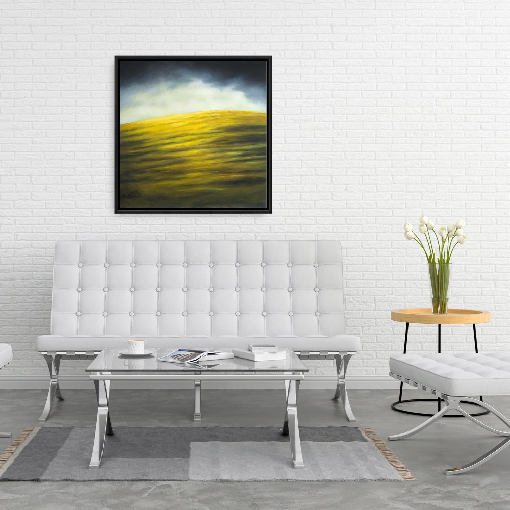 Hillock Rustic Framed Canvas | Mountains Kitchen Home Decor