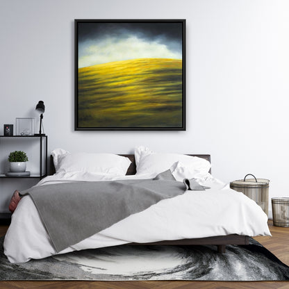 Hillock Rustic Framed Canvas | Mountains Kitchen Home Decor