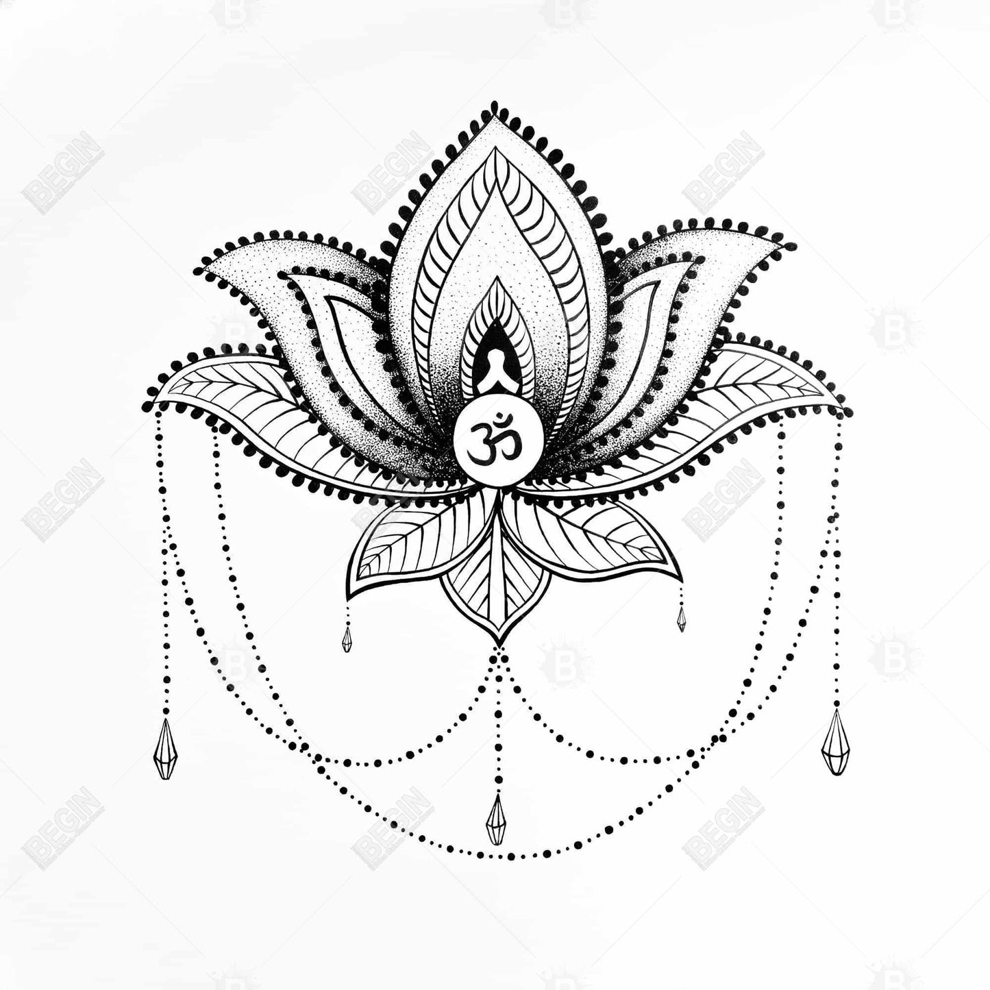 Ethnic Lotus Ornament Canvas | Spiritual Home Decor Art