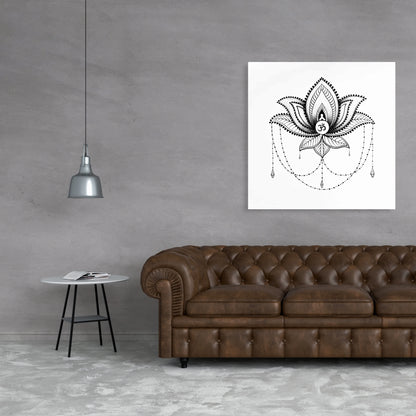 Ethnic Lotus Ornament Canvas | Spiritual Home Decor Art