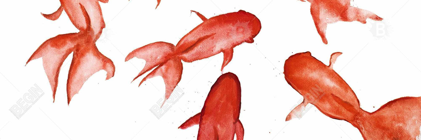 Red Fishes Canvas | Aquatic Animals Bedroom Decor Wall Art