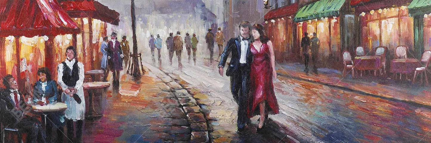 Toile « Couple habillé » | Art encadré « Villes bleues » pour chambre