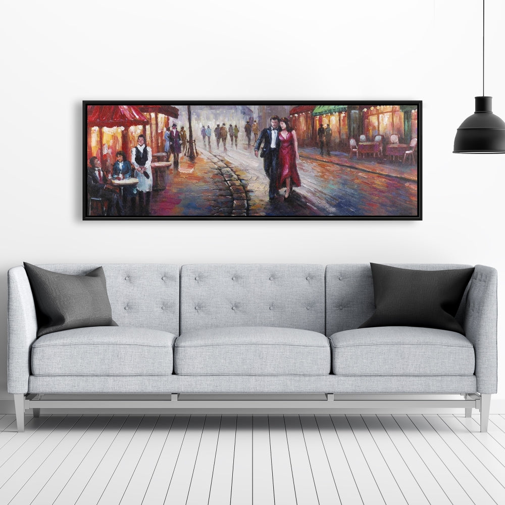 Toile « Couple habillé » | Art encadré « Villes bleues » pour chambre