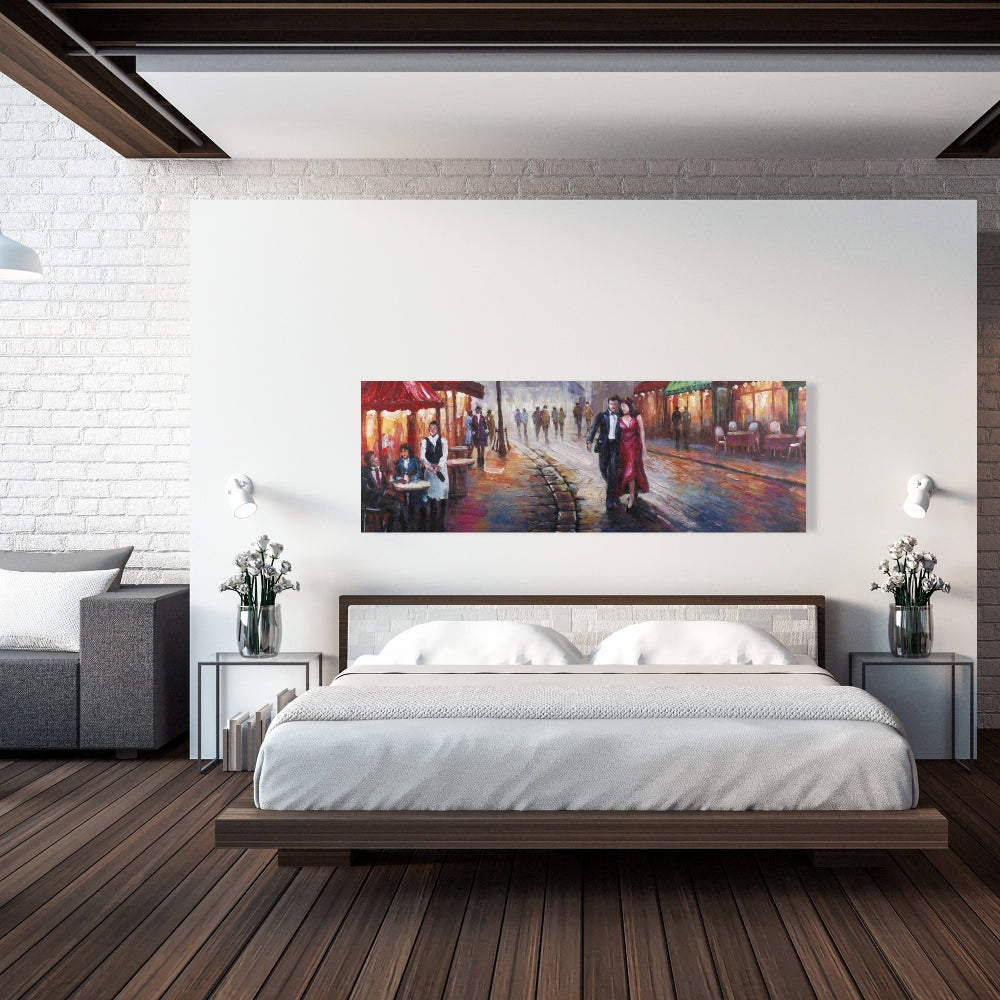 Romantic Blue Canvas - Dressed Up Couple | Home Decor Art