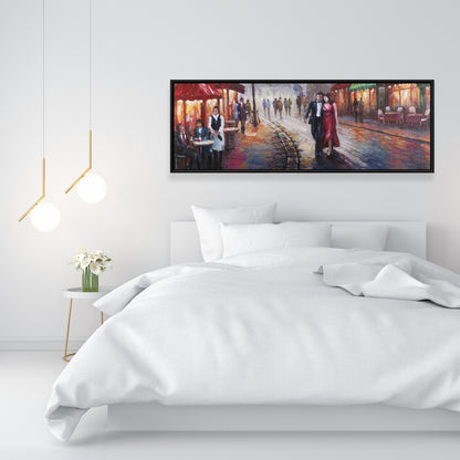 Toile « Couple habillé » | Art encadré « Villes bleues » pour chambre