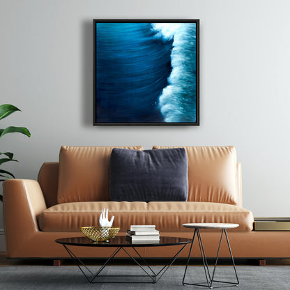 Blue Coastal Bedroom Framed Canvas - Wave Home Decor Art
