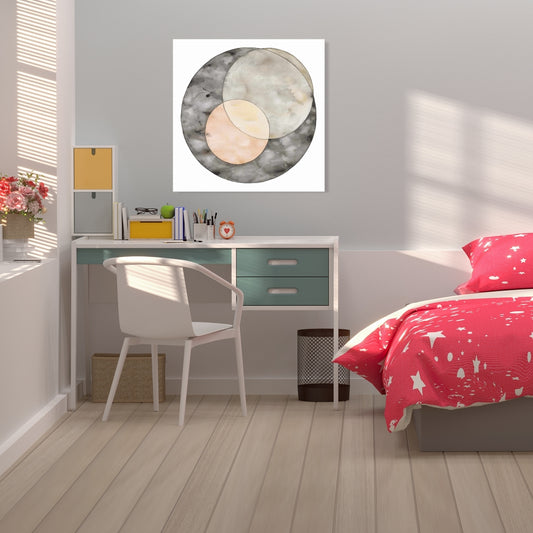 Retro Living Room Abstract Canvas - Interlocking Home Decor