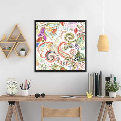 Watercolor Paisley Floral Canvas - Bedroom Flowers Decor