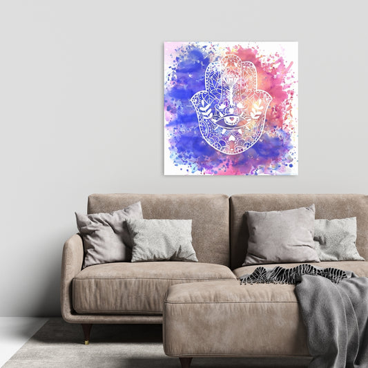 Hamsa Hand Canvas - Spiritual Bedroom Decor | Religion & Shapes