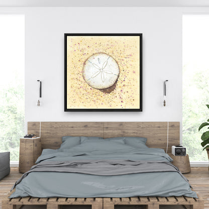 Toile encadrée « Sand Dollar » marine | Décoration d'intérieur côtière