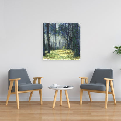 Glow Trees Blue Bedroom Canvas | Home Decor Wall Art
