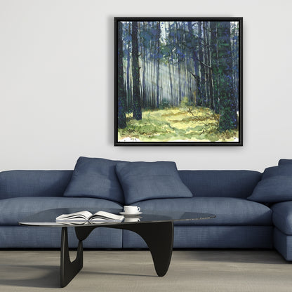 Toile encadrée représentant un paysage d'arbres lumineux | Décoration d'intérieur
