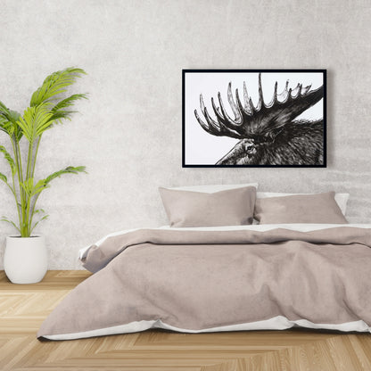 Moose Plume Deer Bedroom Canvas | Framed Wall Art Decor