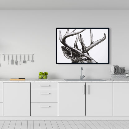 Roe Deer Plume Canvas | Rustic Bedroom Animals Wall Art Decor