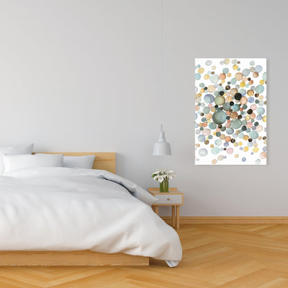 Toile minimaliste abstraite bleue – Décoration d'intérieur Little Bubbles