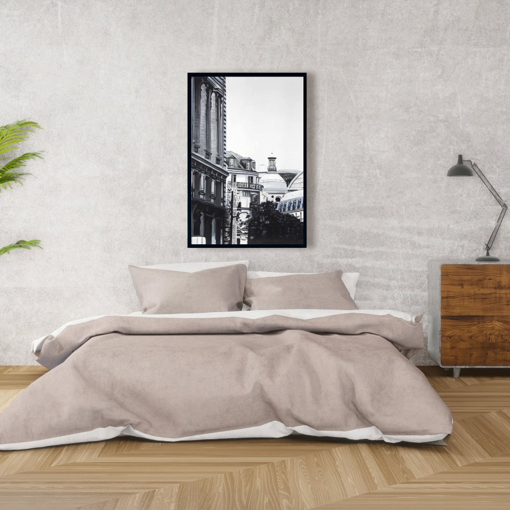 Hyperrealist Blue Framed Canvas | Historic Downtown Decor