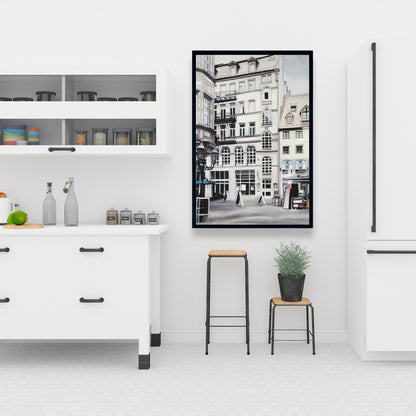 Hyperrealist Bedroom Canvas | Street Scene in Germany Decor
