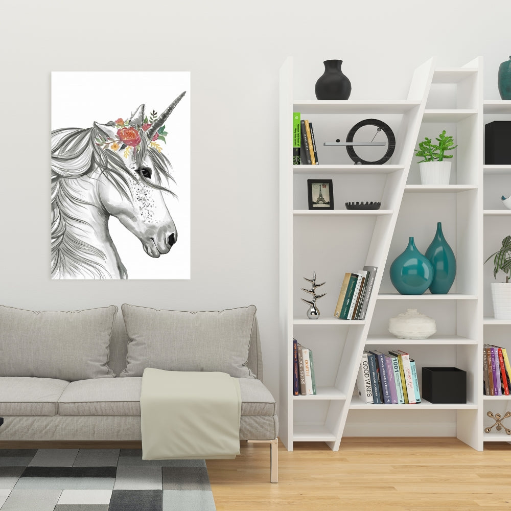 Magic Unicorn White Canvas - Enchant Your Bedroom Decor