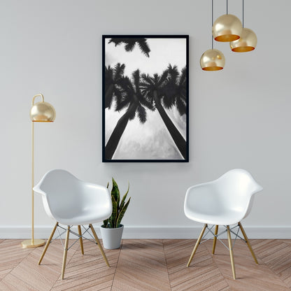 Toile monochrome Palmiers | Décoration murale de chambre côtière