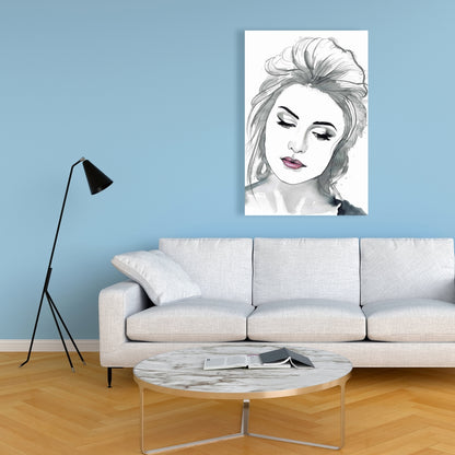 Bohemian White Canvas - Watercolor Delicate Woman Decor