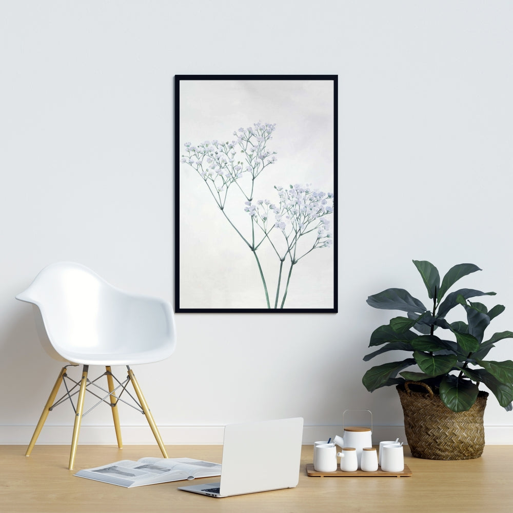 Minimalist Baby's-breath Floral Canvas | Botanical Bedroom Decor