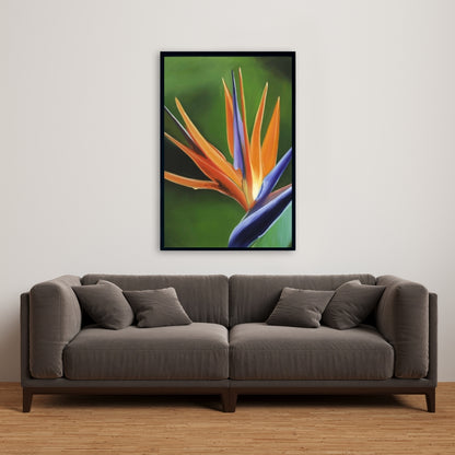Bird of Paradise Flower Canvas | Green Botanical Home Decor