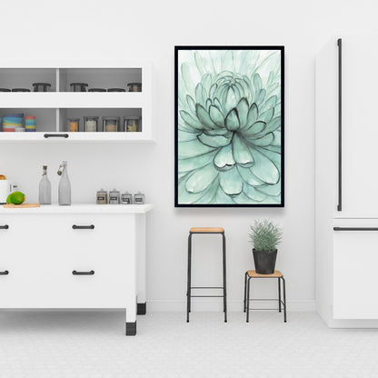 Toile botanique turquoise | Décoration d'intérieur encadrée