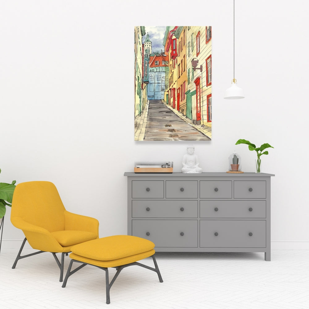 Lane in le Petit Champlain Canvas - Building Cities Livingroom Decor