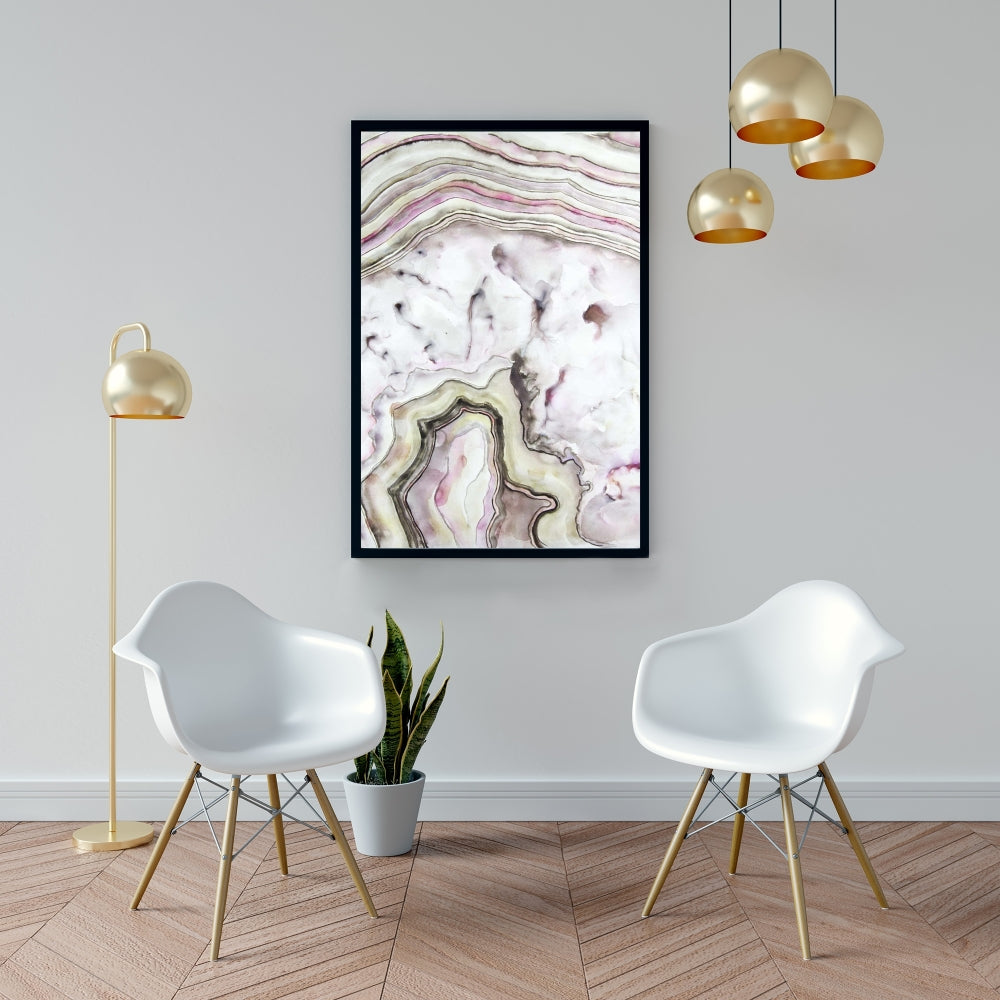 Toile minimaliste violette à motif d'agate | Décoration murale