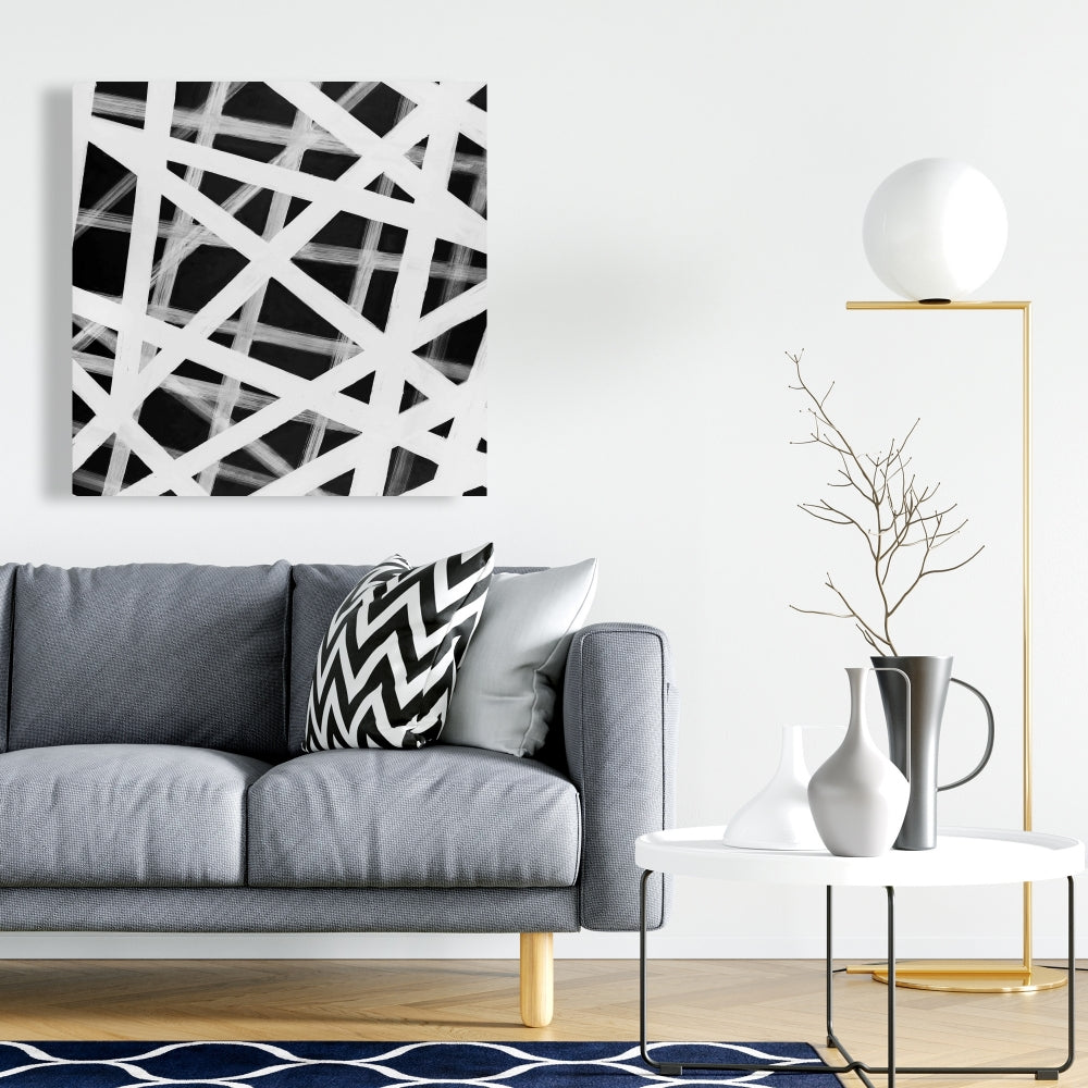 Minimalist Geometric Stripes Canvas | Abstract Home Decor