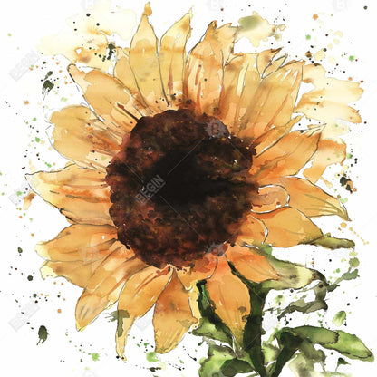 Big Sunflower Rustic Brown Framed Canvas | Home Decor Art