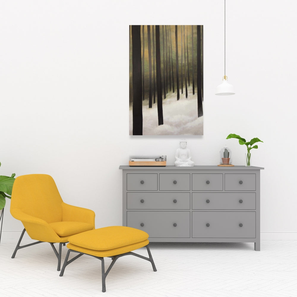 Silent Forest Rustic Brown Trees Canvas - Home Decor Art