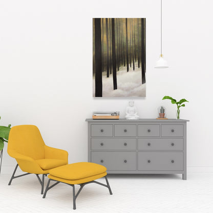 Silent Forest Rustic Brown Trees Canvas - Home Decor Art