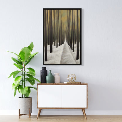 Toile de salon rustique marron | Décoration de randonnée en forêt