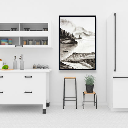 Toile Paysage paisible | Décoration rustique pour salon