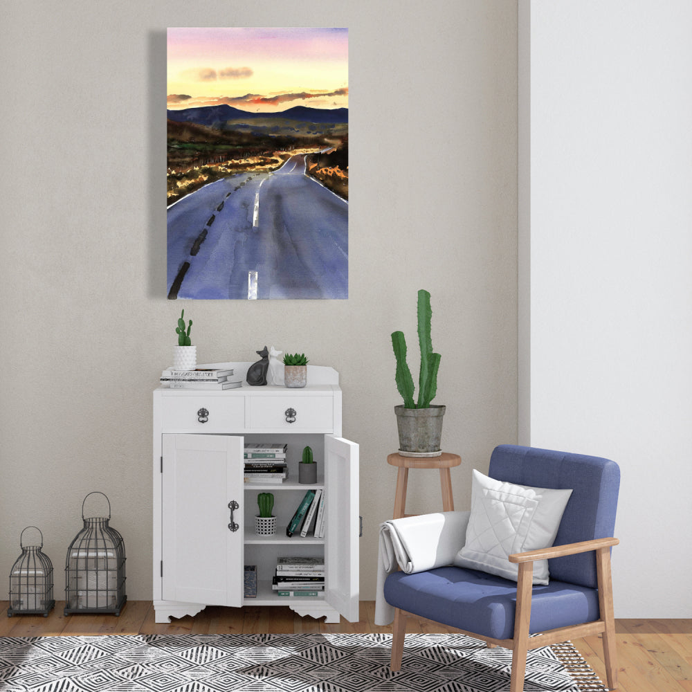 On the Road to Scotland Blue Canvas | Livingroom Home Decor