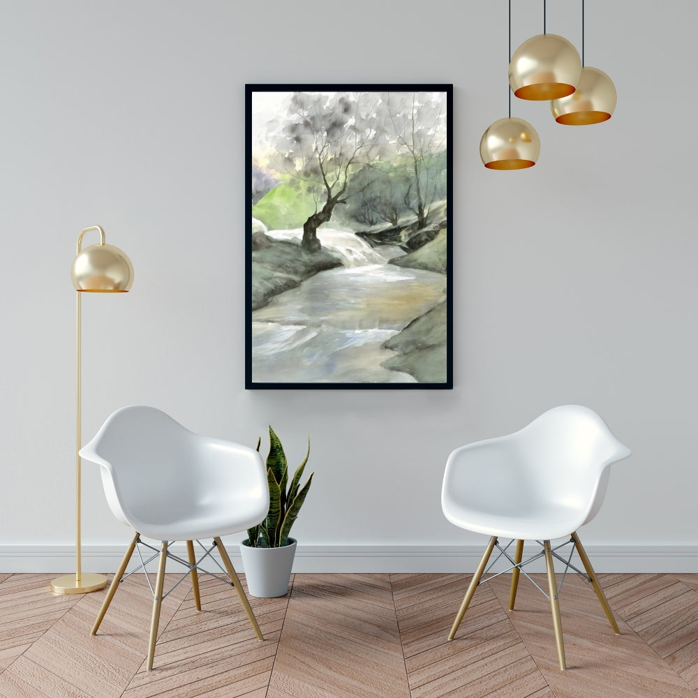 Oasis of Relaxation Green Landscapes Framed Canvas Decor