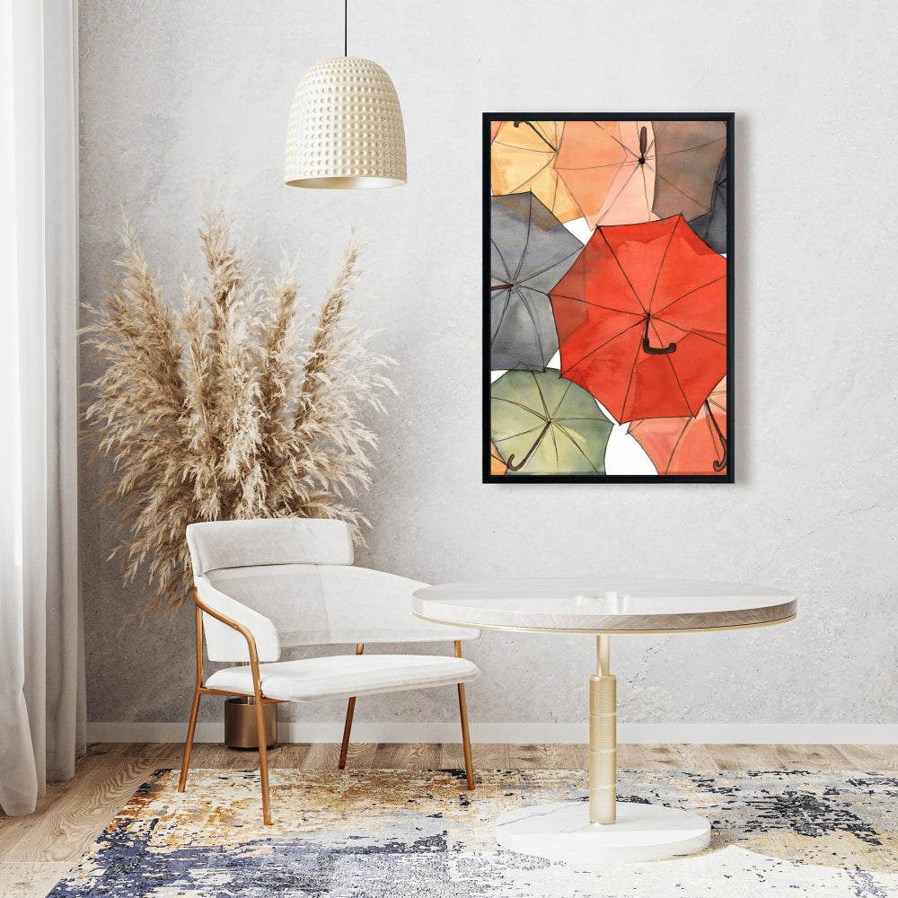 Toile encadrée « Les Parapluies du Petit Champlain » | Décoration intérieure