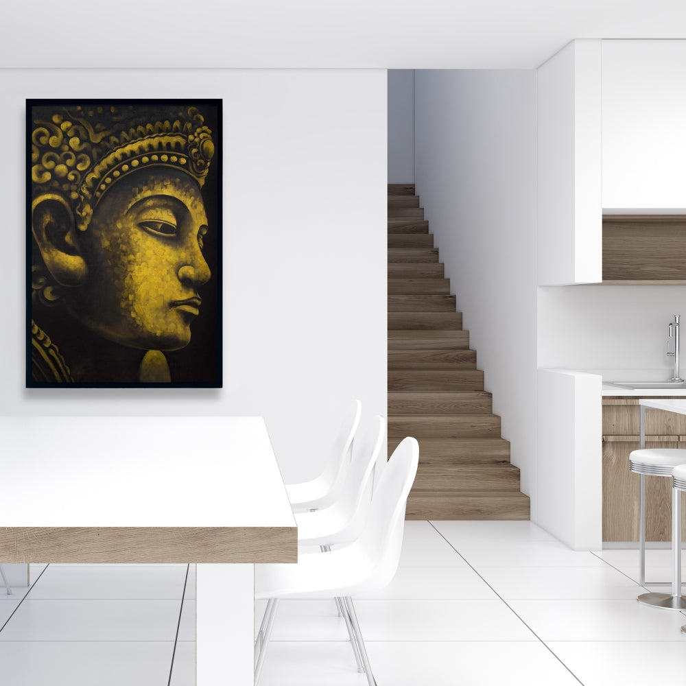 Toile encadrée Bouddha d'Indonésie | Décoration intérieure spirituelle