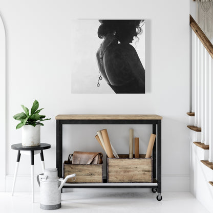 Gray Fashion Bedroom Canvas - Chic Woman with Jewels Decor
