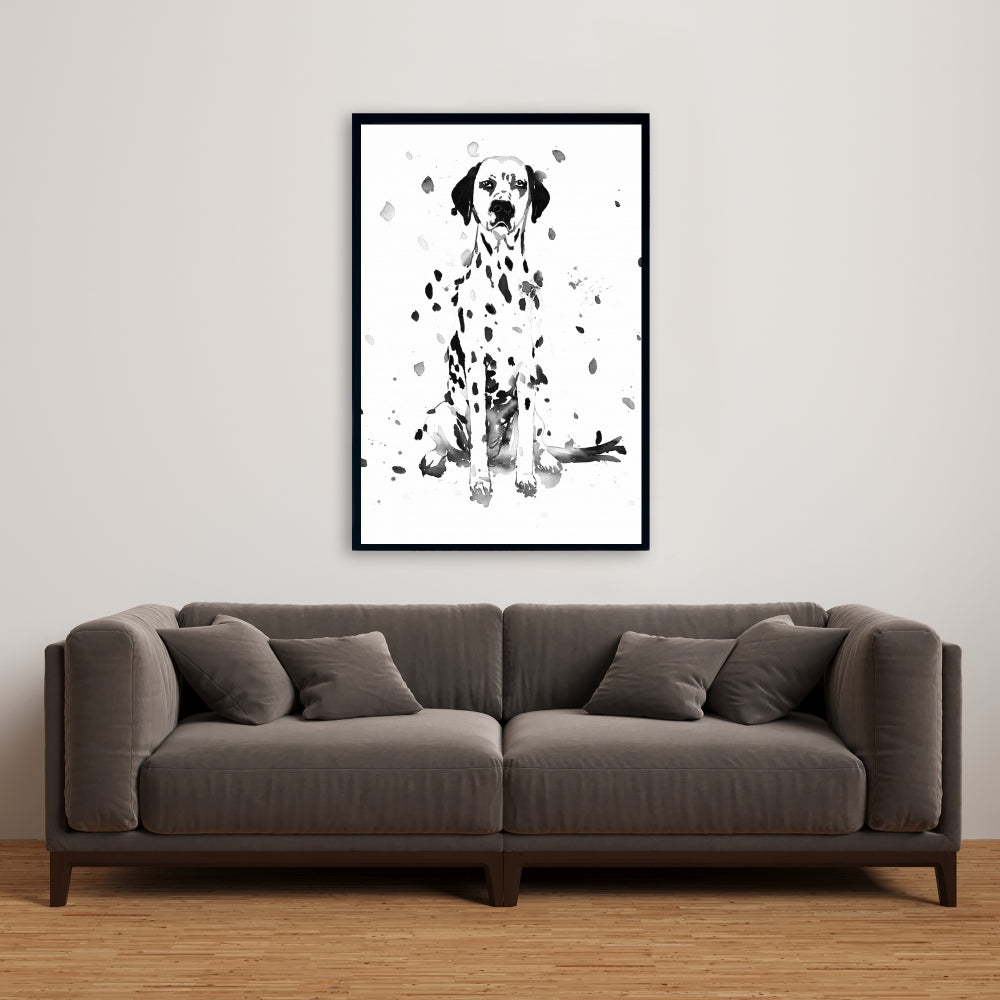 Toile encadrée représentant un chien dalmatien | Décoration pour chambre d'enfant | Art pour la maison