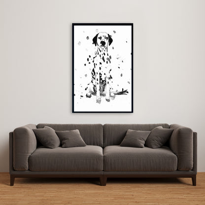 Toile encadrée représentant un chien dalmatien | Décoration pour chambre d'enfant | Art pour la maison